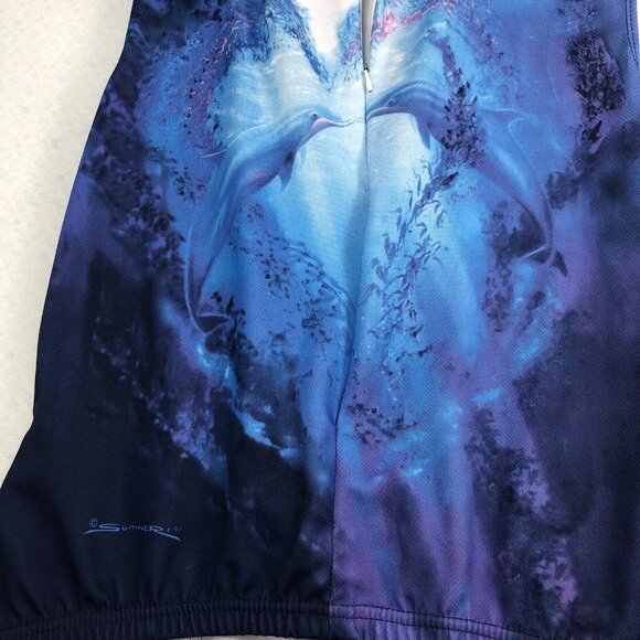 World Jerseys Women's Cycling Jersey Bike Tops Size XL Dolphin print Sumner 1991 - Picture 2 of 16
